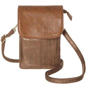 MINICAT RFID Small Crossbody Bag Cell Phone Purse Wallet Tan Metallic